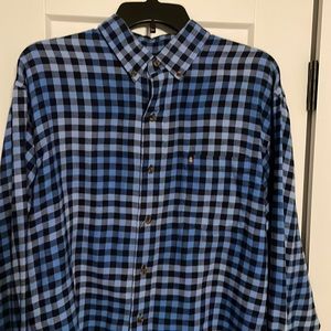 IZOD Men’s Large Flannel Button Down Shirt Blue